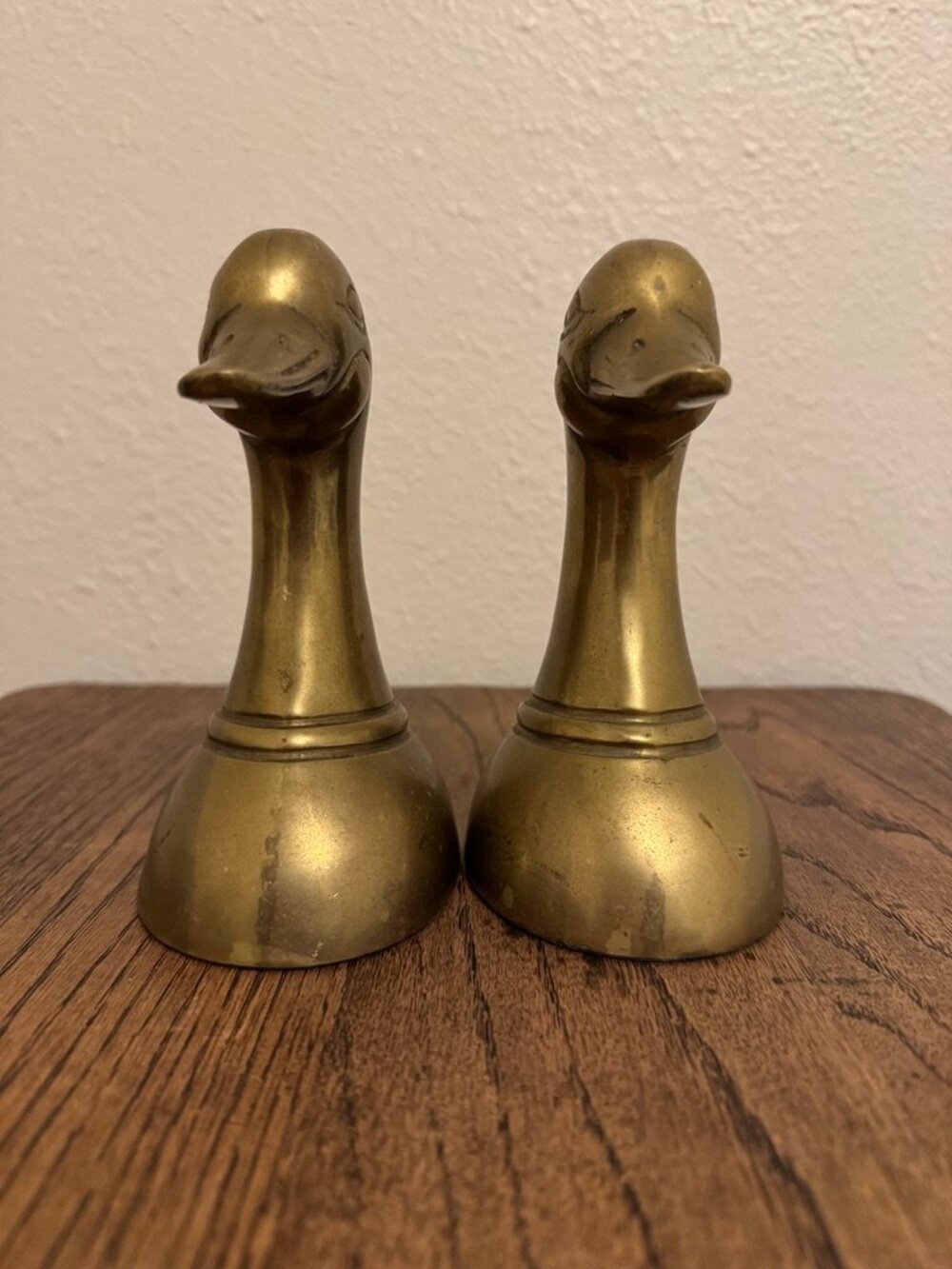 Vintage Leonard Solid Brass Duck Head Bookends